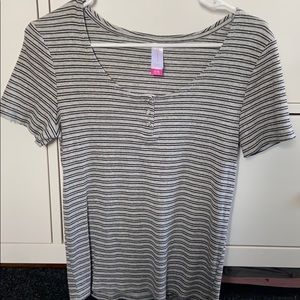 Striped u neck shirt